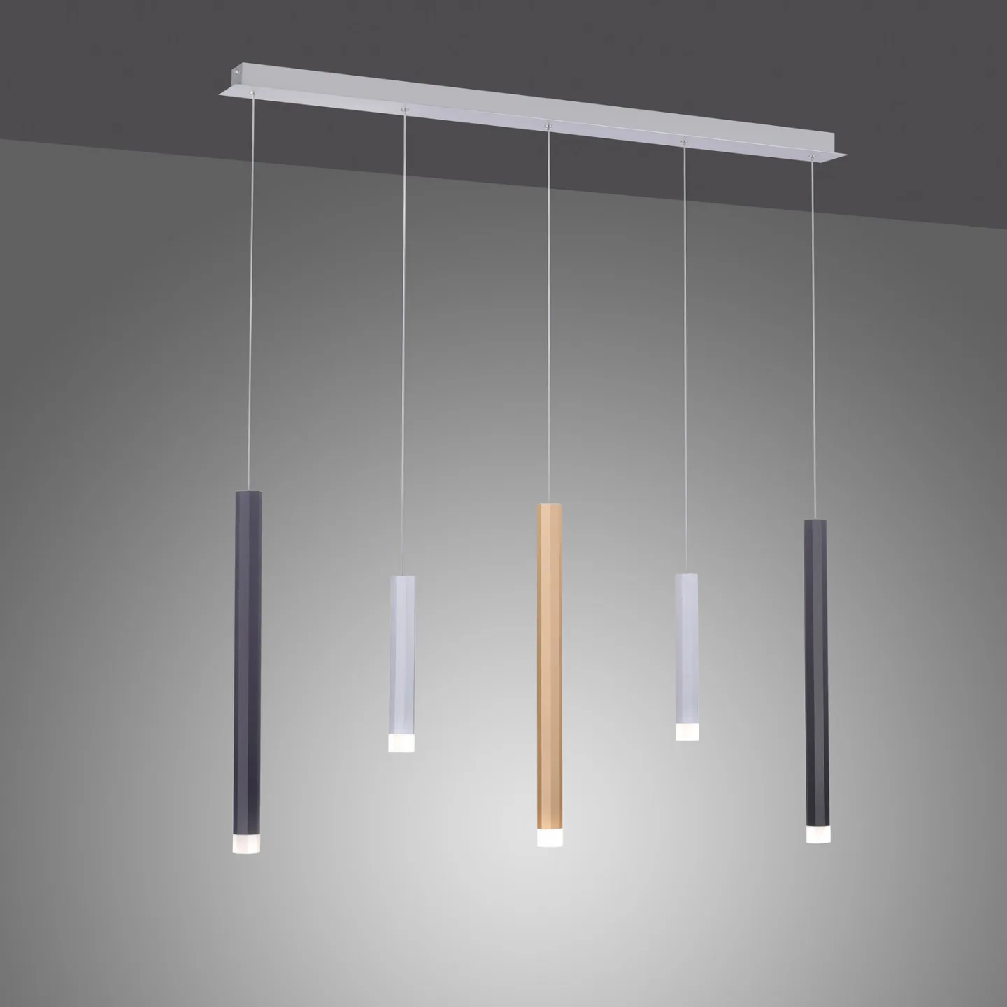 Gemin LED-pendellampe, farvet, 5 lyskilder - PURE - Stue - Moderne - Metal - Med flere lyskilder