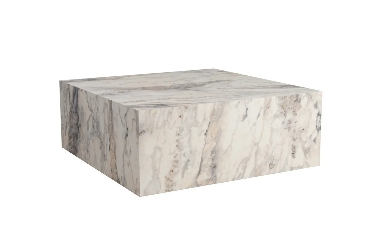 Rambabu Soffbord 90 cm - Vit marmor