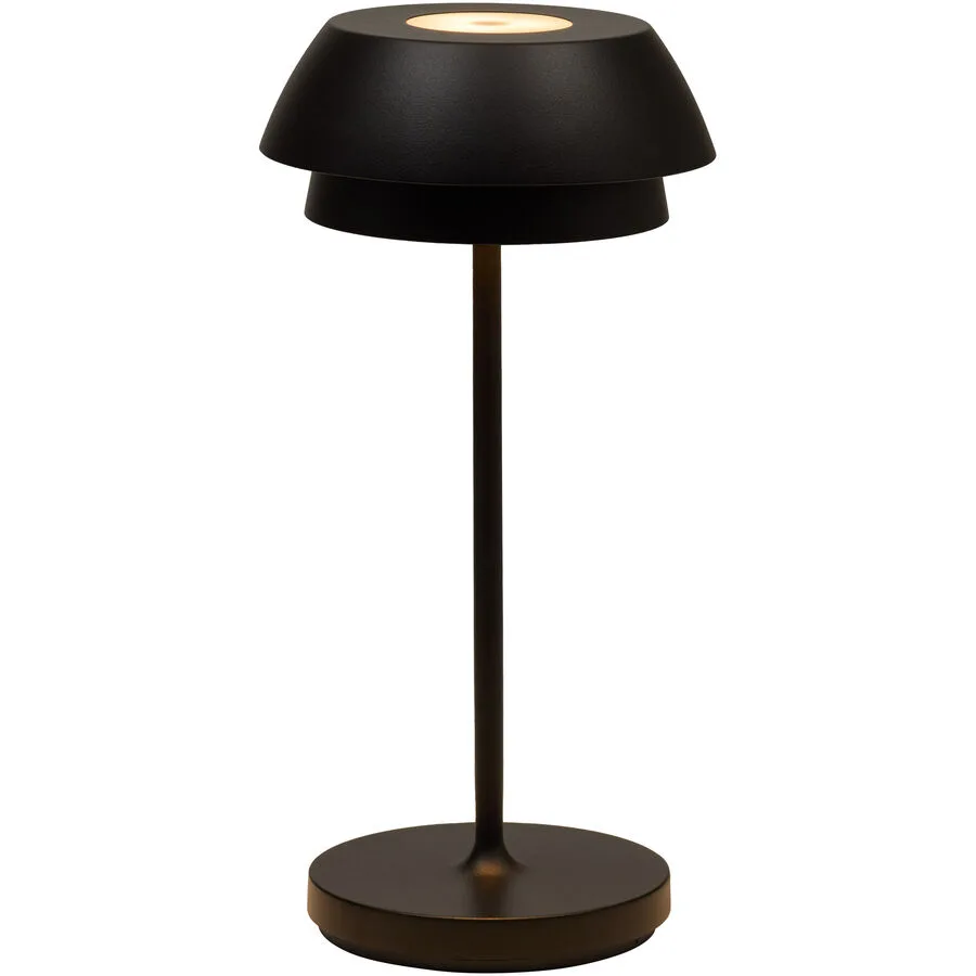 Tischlampe Caniles Schwarz Kunststoff 14 cm 18.5 cm - LED - Lichtfarbe: Extra warmweiss - LED Energiesparlampen