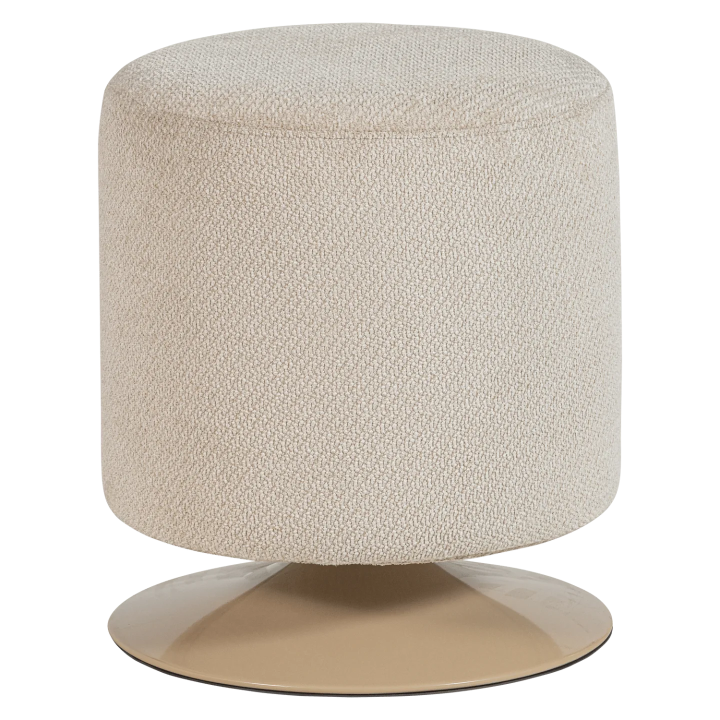 Puff med snurrfot Islen 39 cm Rund - Beige