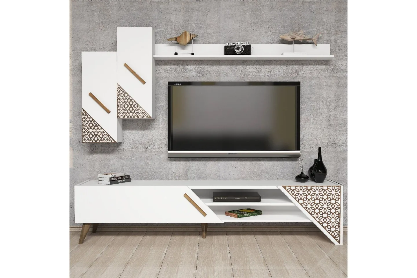 Hovdane TV-Möbelset 180 cm - Vit