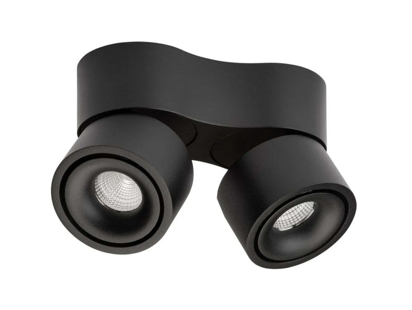 Easy Mini Double W275 LED-Spot, 2-flg., schwarz - Antidark - Wohnzimmer - Aluminium
