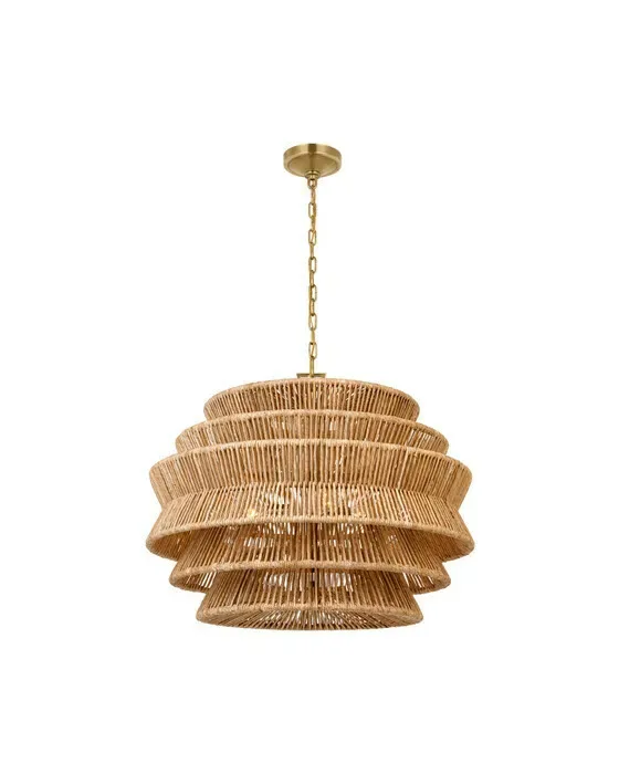 Antigua Drum Chandelier Natural Abaca M