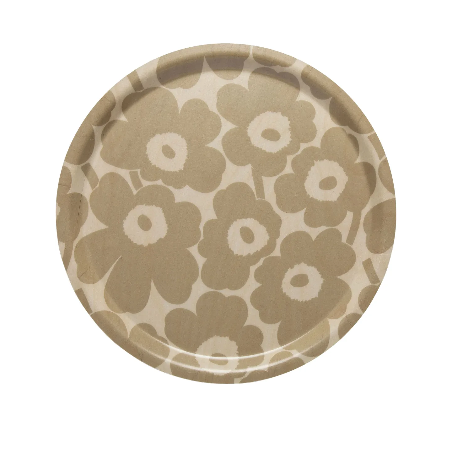 Marimekko - Mini unikko bricka 31 cm light brown, beige - Serveringsbrickor - Trä