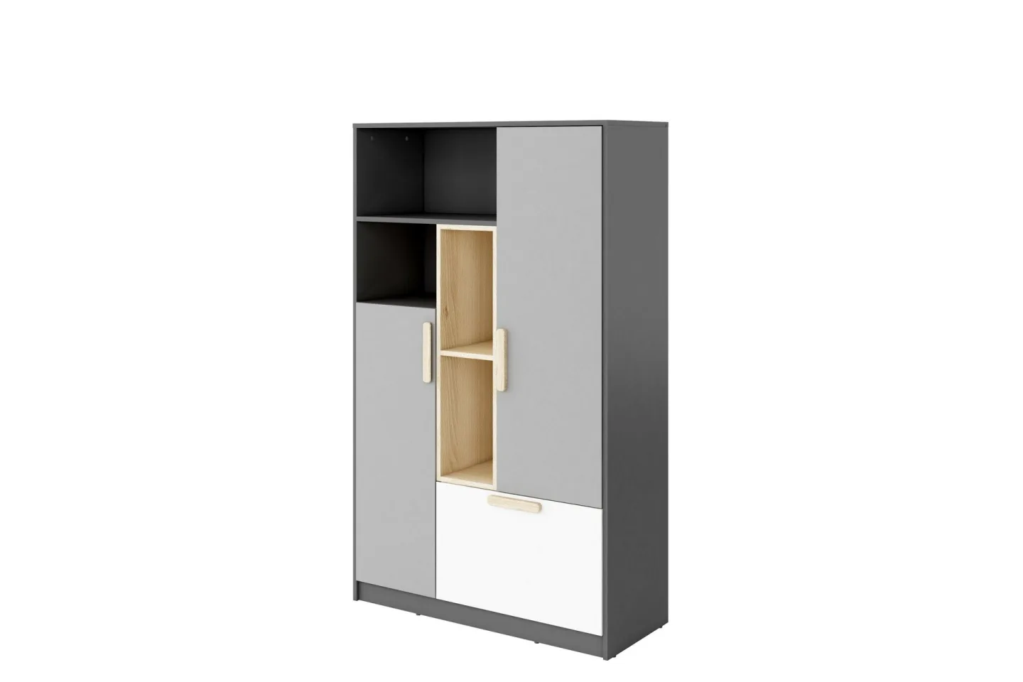 Dekona Highboard - Mörkgrå/Ljusgrå/Vit/Beige