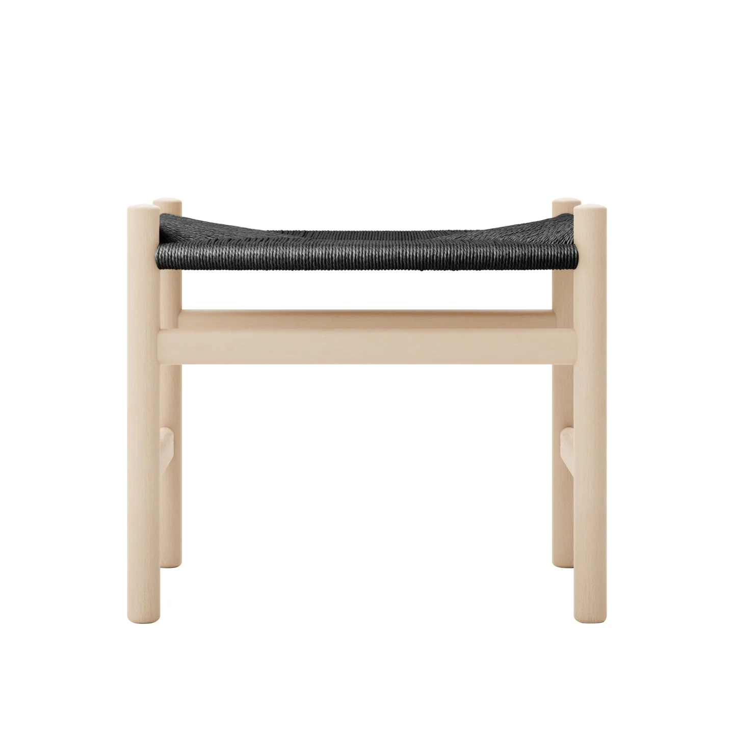 Carl Hansen - CH53, Bok, Tvålad, Svartflätad, 39 cm - Fotpallar - Hans J. Wegner - Träfärgad - Papper/Trä