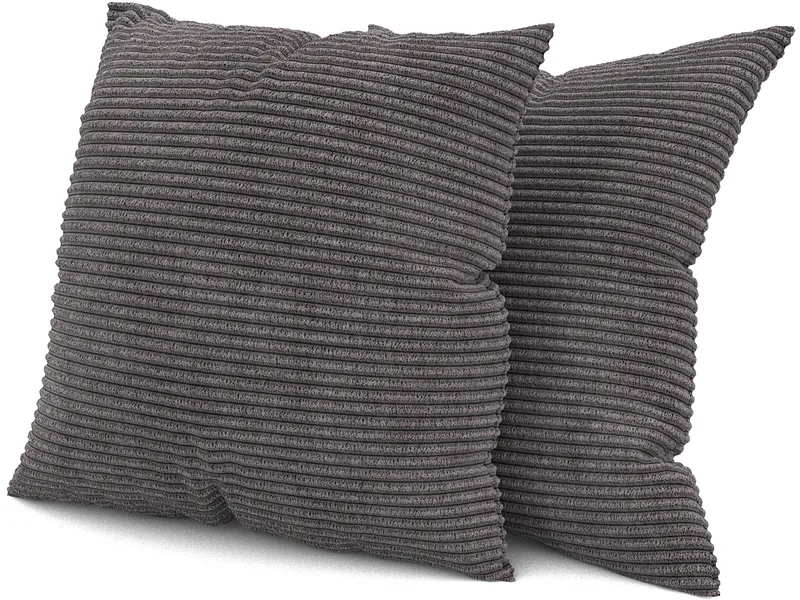 SWISS HOME STYLE Set 2 Kissen AMBER 40x40cm anthrazit
