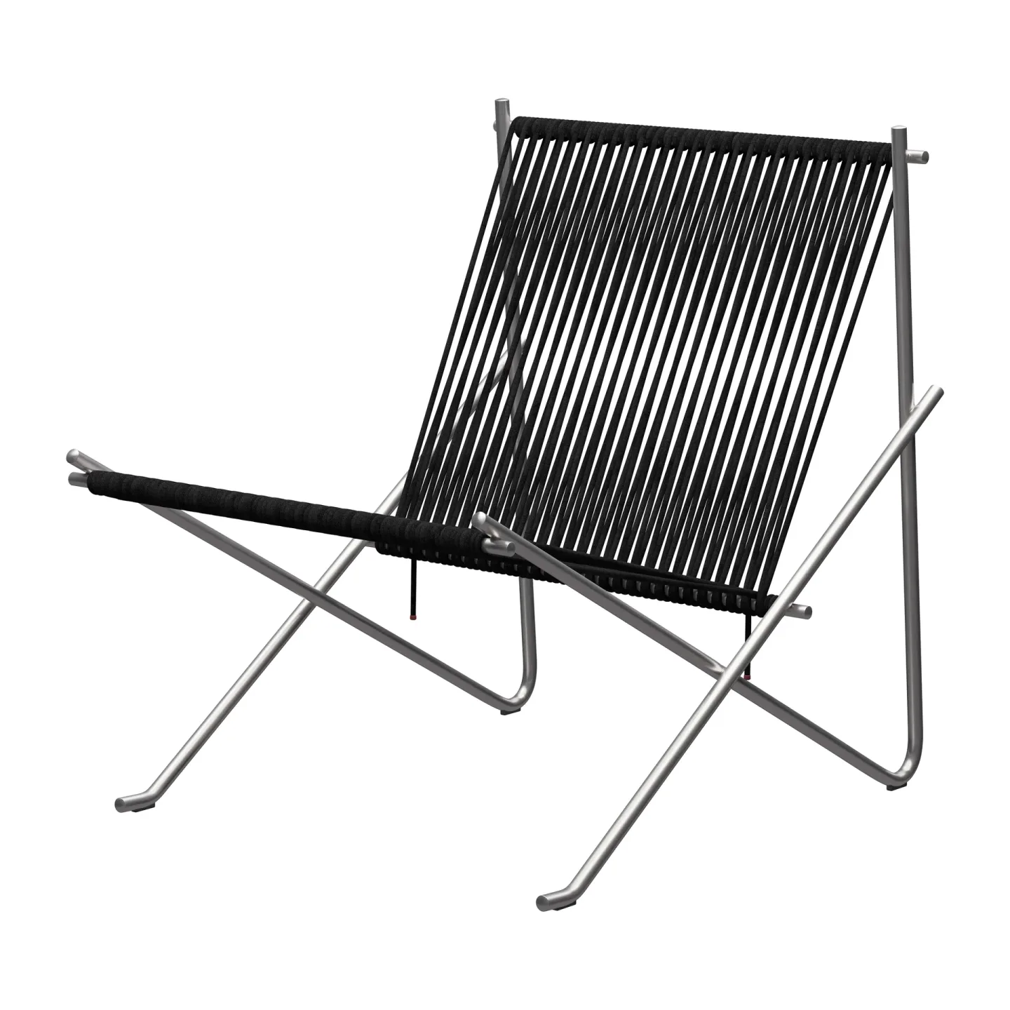 Fritz Hansen PK4 loungestol Rostfritt stål-svart