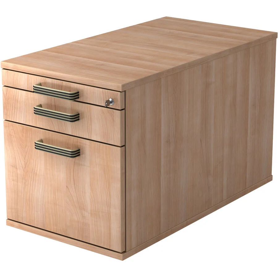 Rollcontainer Office nussbaum/Aluminium gebürstet Holzwerkstoff B 42.8 cm H 51.2 cm