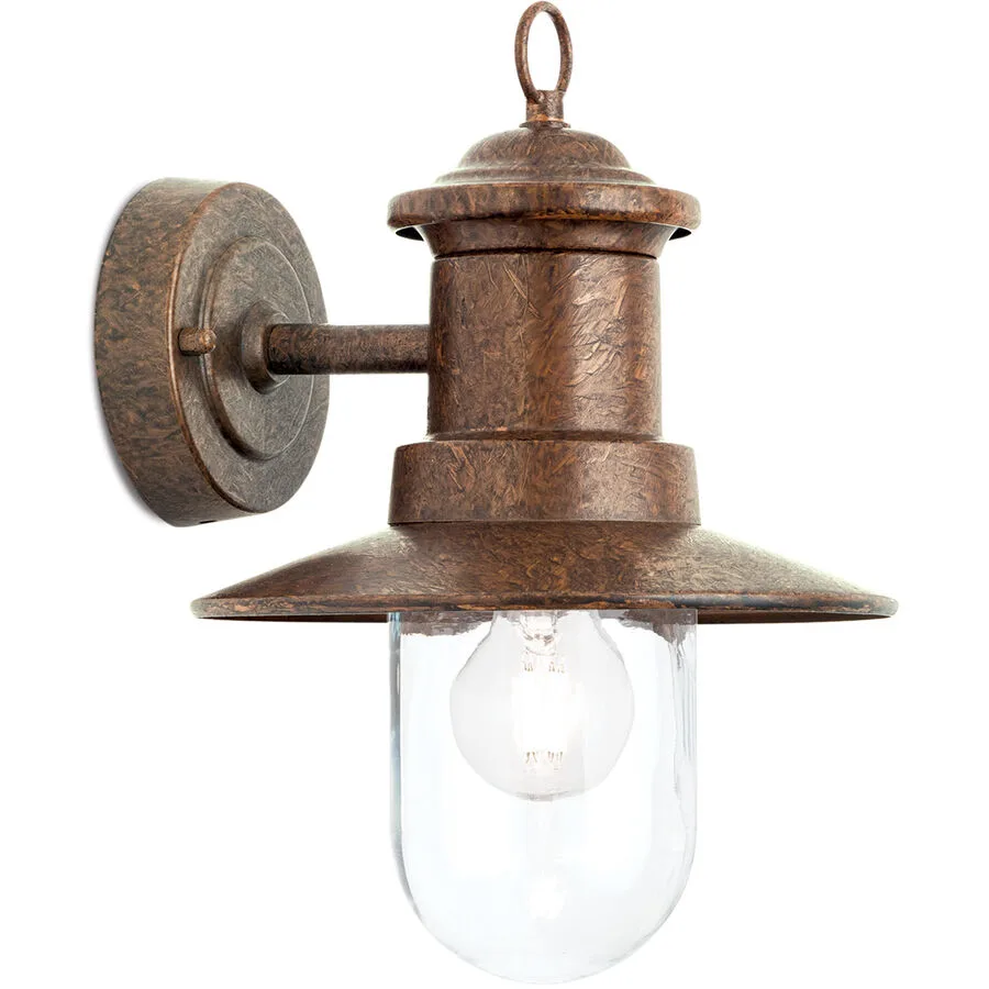 Wandlampe aussen Leonie Braun Stahl/Glas 22 cm 32 cm - Material: Glas/Stahl