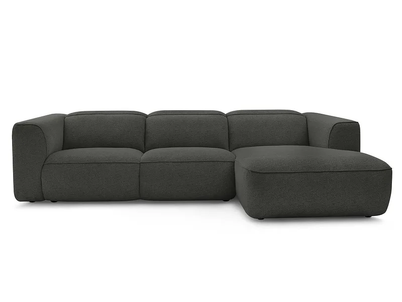 Ecksofa BOBOCHIC WILLIAM Stoff chiniert dunkelgrau