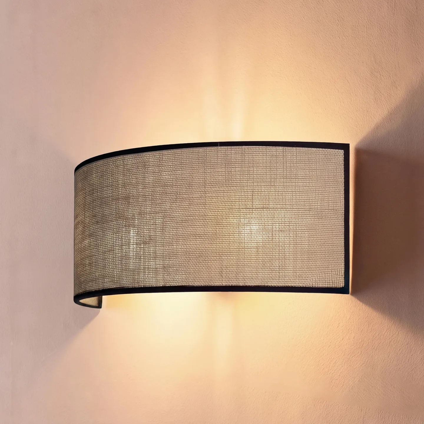 Nature Wandlampe jute/schwarz Breite 40cm up/down - Duolla - Wohnzimmer - Boho - Stoff / Textil - Mehrflammig