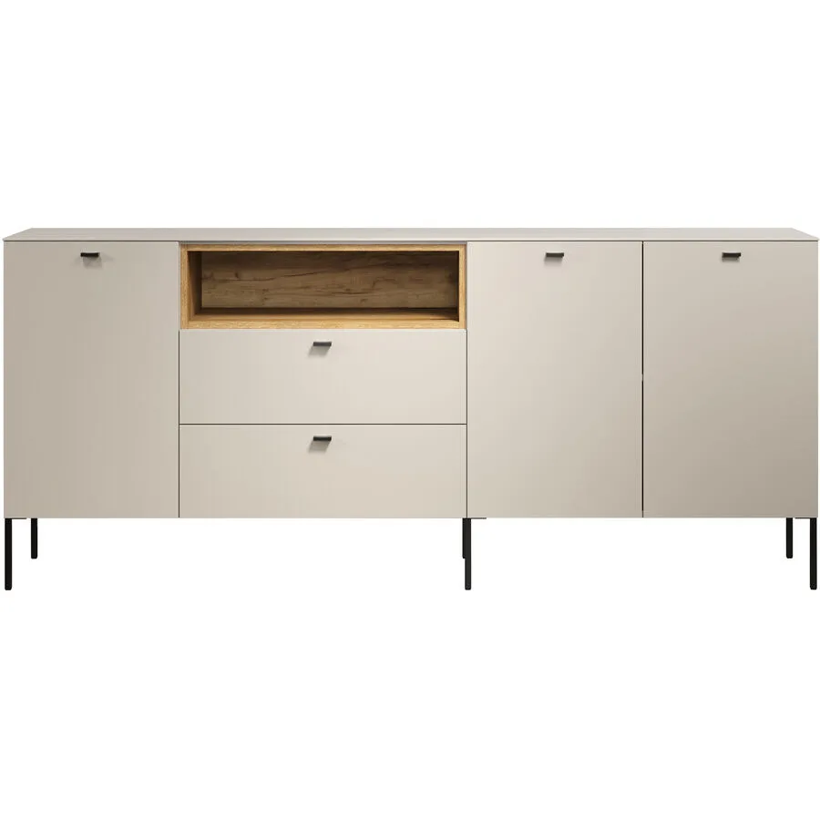 Sideboard Hefner graubeige/natur Holzwerkstoff B 197 H 85 cm