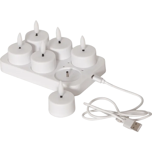 LED uppladdningsbara värmeljus 6-pack