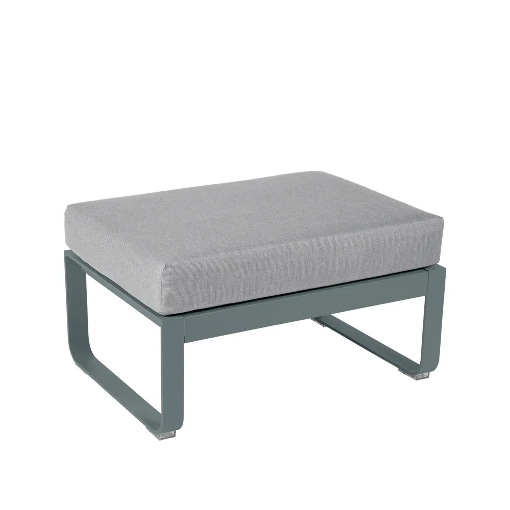 Fermob Bellevie 1-sits fotpall Storm grey (grå), flannel grey dyna