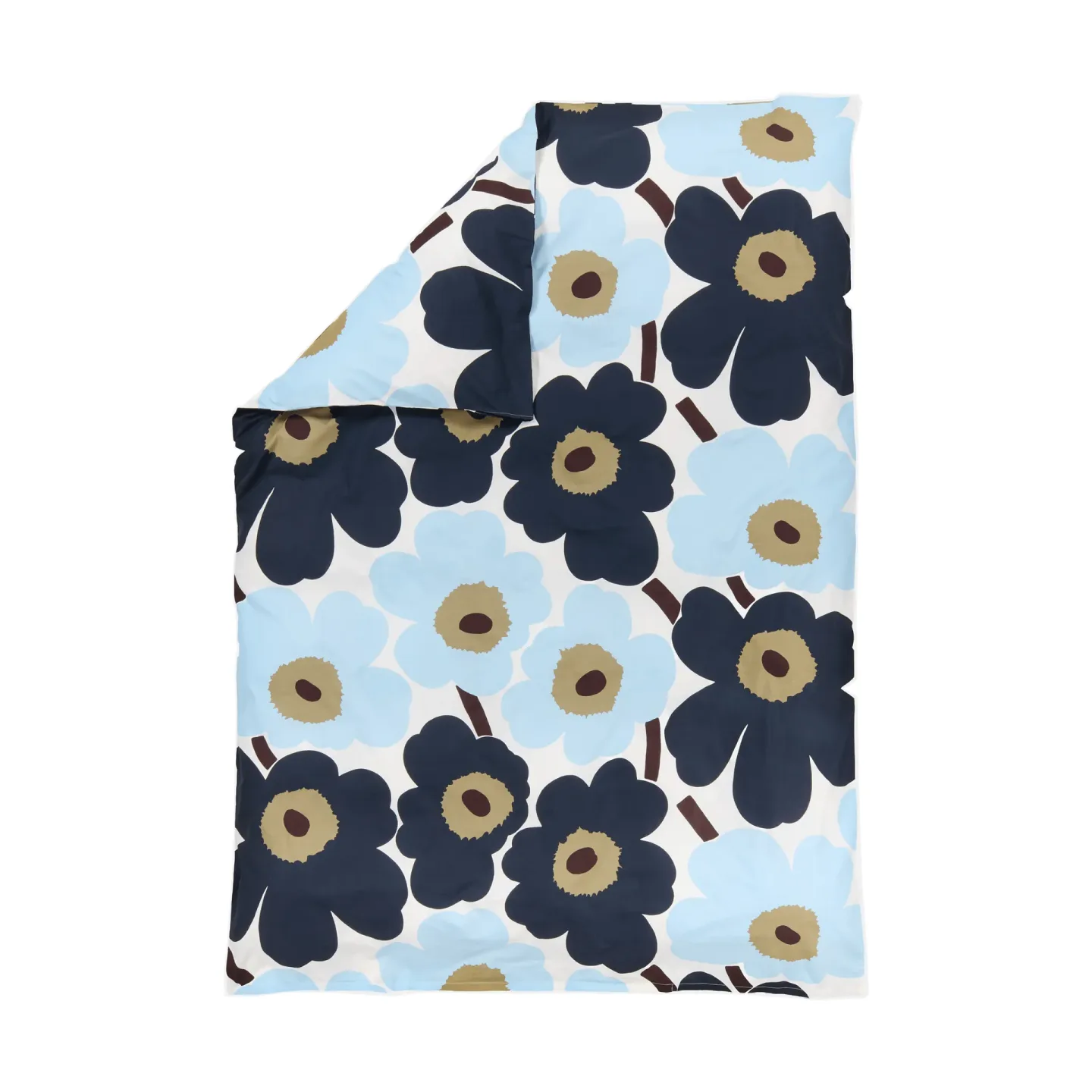 Marimekko Unikko Deckenbezug 150x210cm Off white-blueberry-cold blue