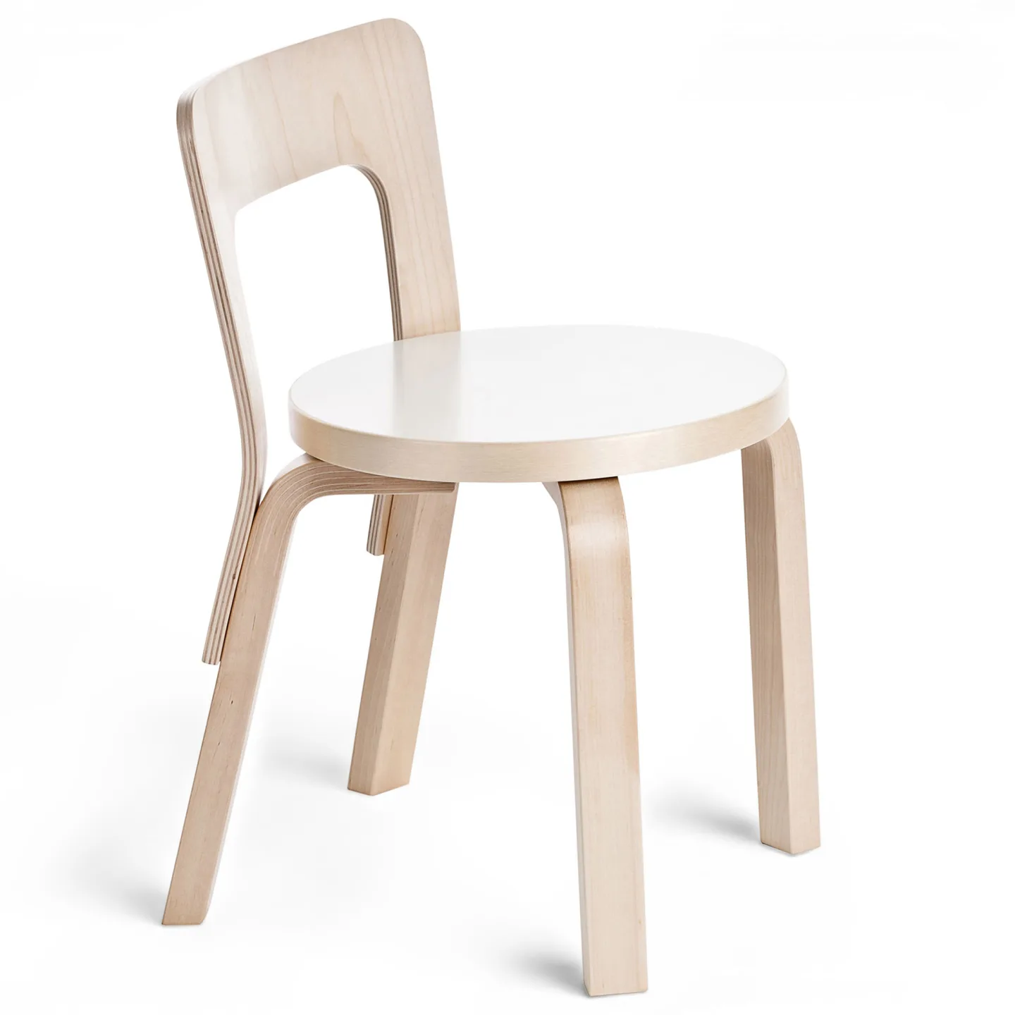 Artek - Barnstol N65, Vit laminat - Barnstolar - Alvar Aalto - Vit - Trä