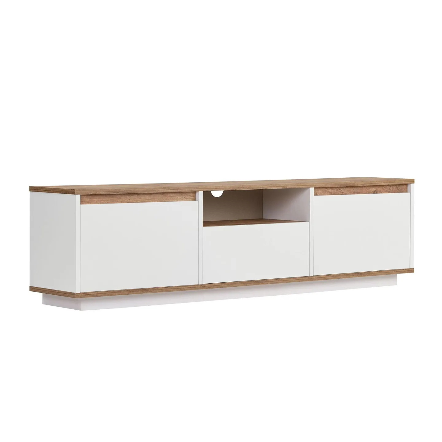 Domar Tv-bänk 160 cm - Atlantic pine, vit