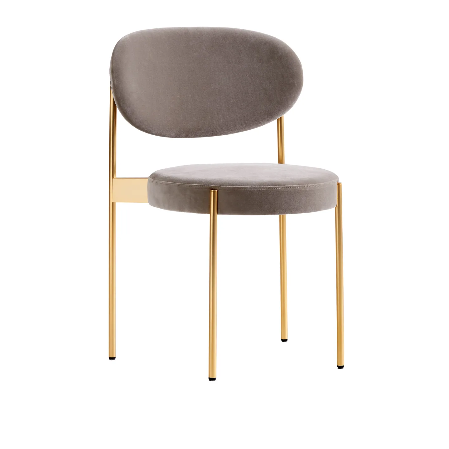 Verpan - Series 430 Chair, Brass Frame, Upholstered, Harald, Col. 143 - Matstolar - Verner Panton - Beige - Metall/Textilmaterial