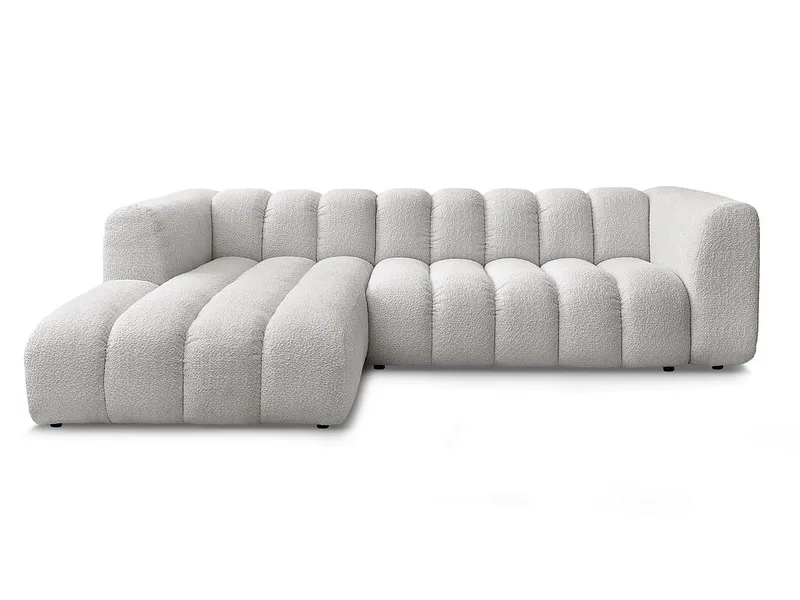 Ecksofa BOBOCHIC TALIA Boucle-Stoff hellgrau