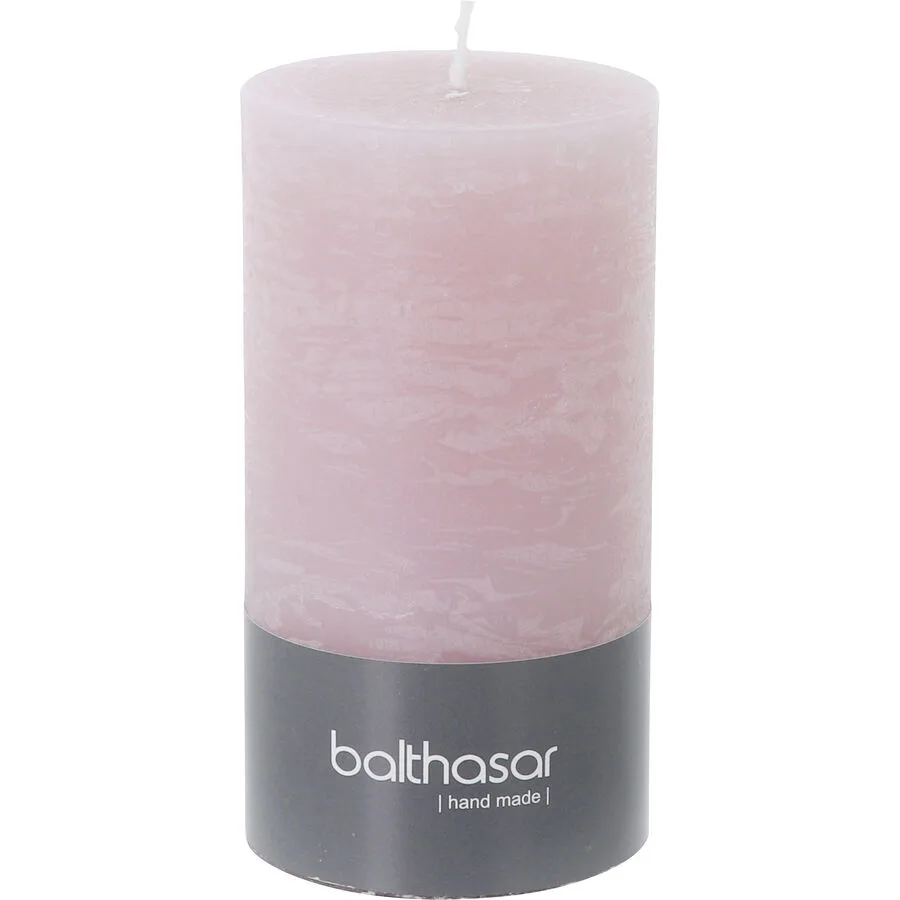 Balthasar Kerze Rustico altrosa H13 cm D7 cm, Brenndauer 60h - Material: Wachs