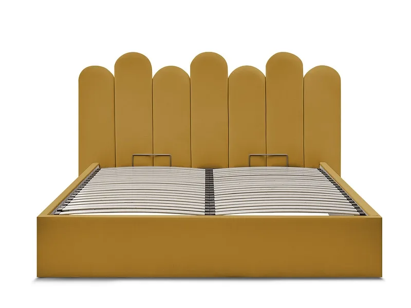 Kastenbett BOBOCHIC BADJA 160x200cm stoff gelb