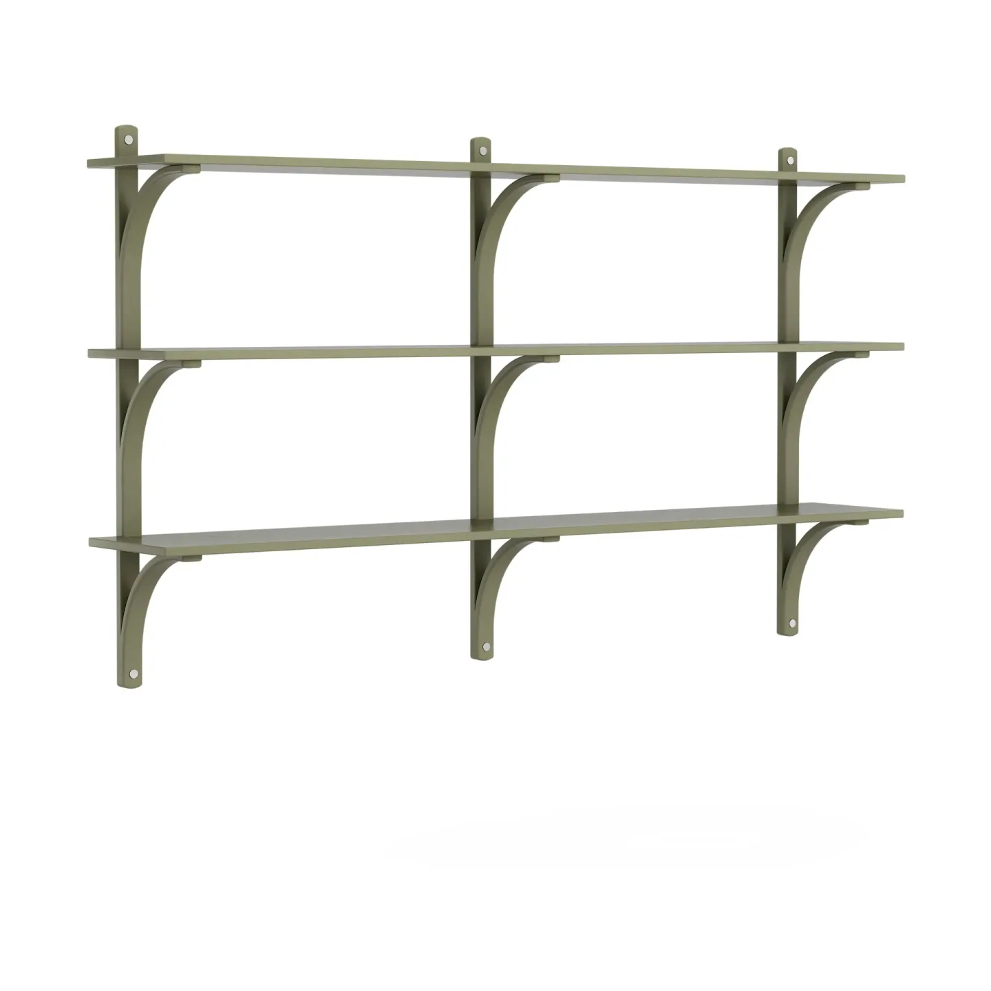 Swedese Levi hylla 3 hyllplan Moss green-aluminium, 180 cm