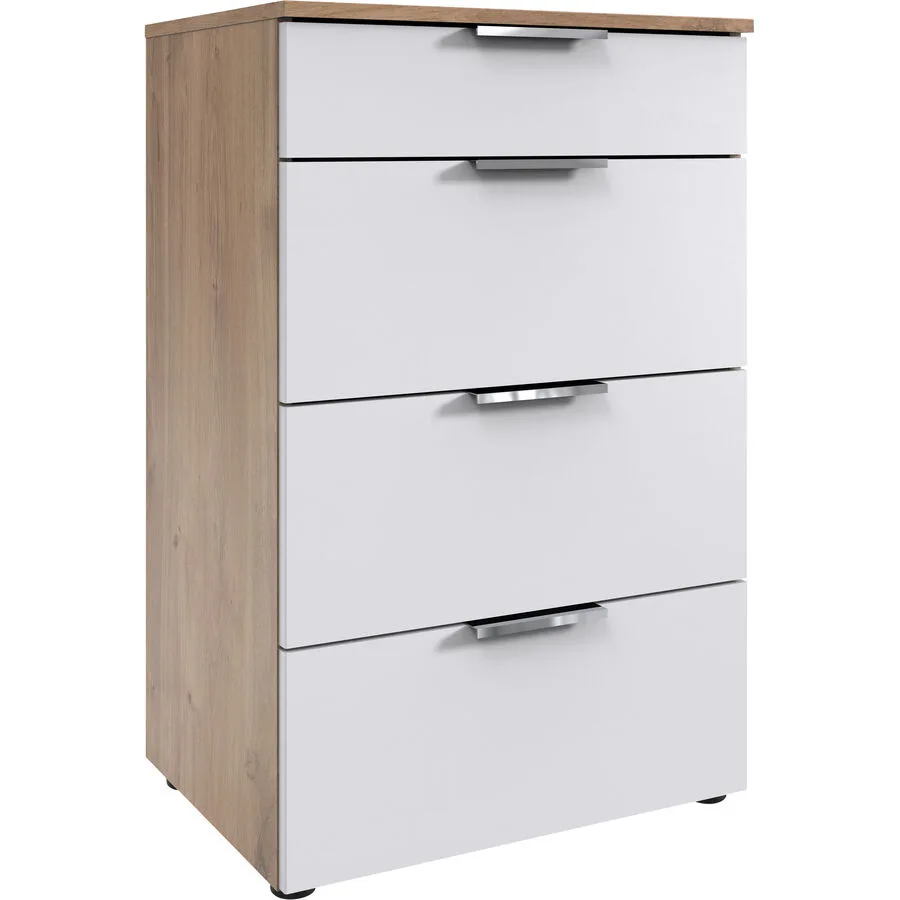 Kommode Sanko Plankeneiche/weiss Holzwerkstoff B 54 H 84 cm