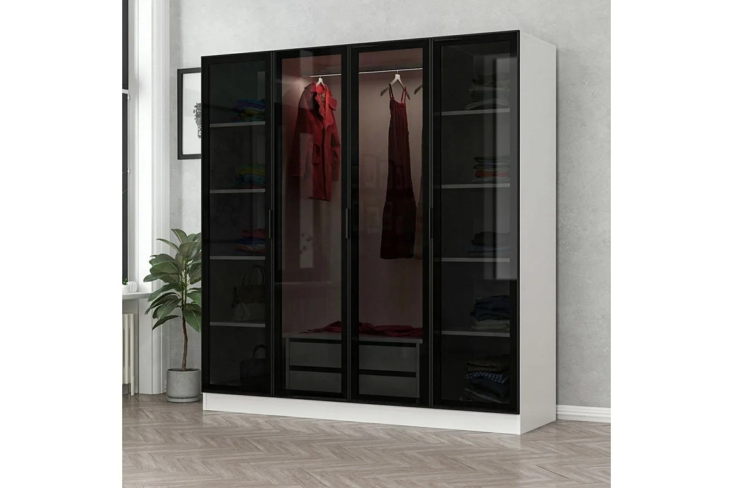 Fruitland Garderob 180 cm - Vit
