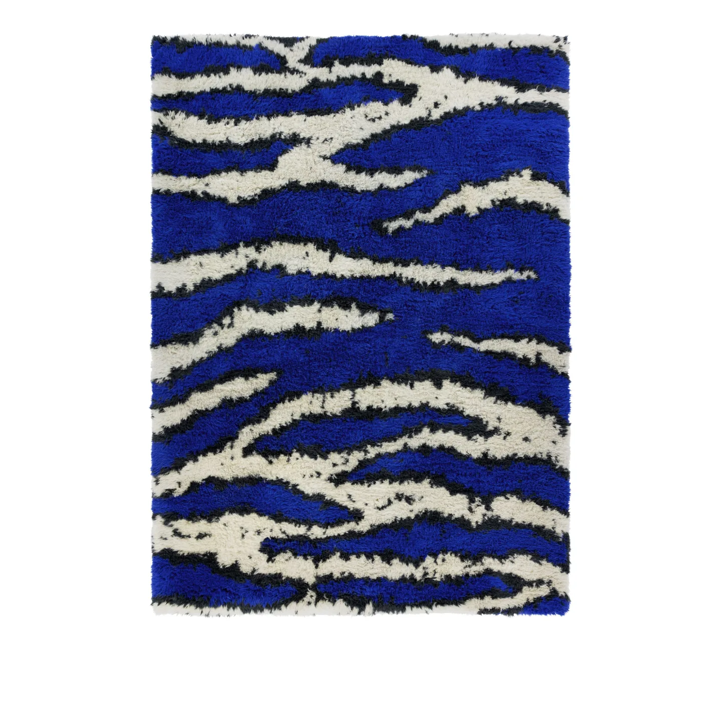 HEM - Monster Rug Medium - Ultramarine Blue/Off-white - Ullmattor - Siri Carlén - Vit,Blå - Ull