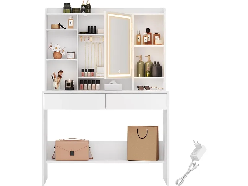 Frisierkommode SONGMICS CRUSH 40x90x144.7cm weiss