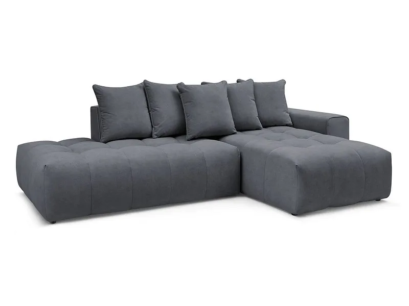 Ecksofa BOBOCHIC MONT-BLANC Samt dunkelgrau