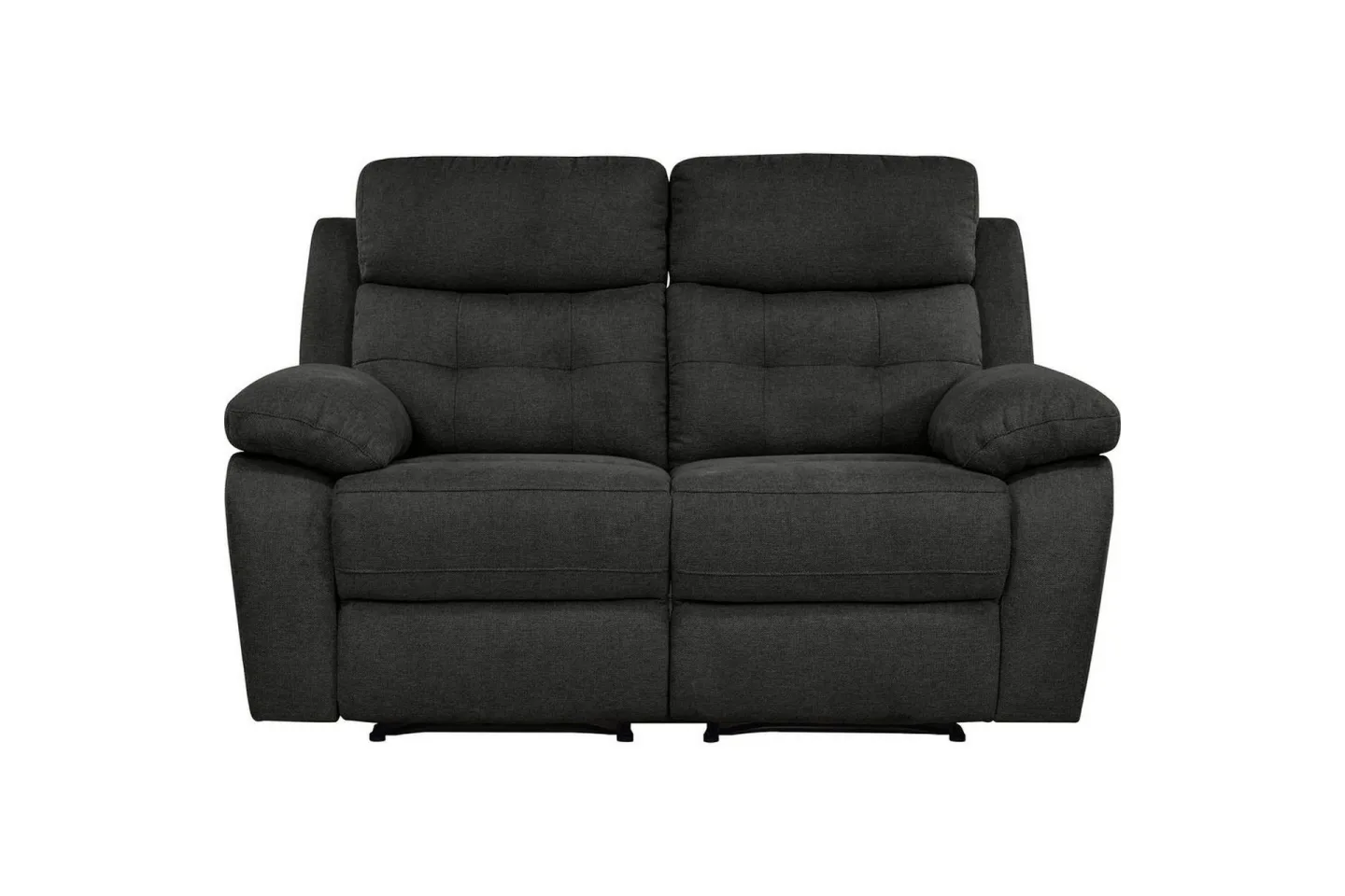 2-sitssoffa Lannilis Antracit, Tyg/Trä/Metall - Antracit, Tyg/Trä/Metall