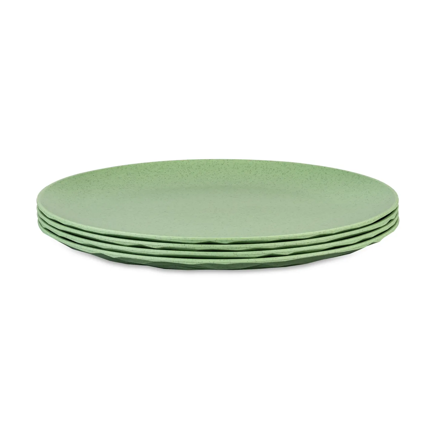 Koziol Club Teller Ø26 cm 4er-Pack biozirkulärer Thermoplast Nature leaf green