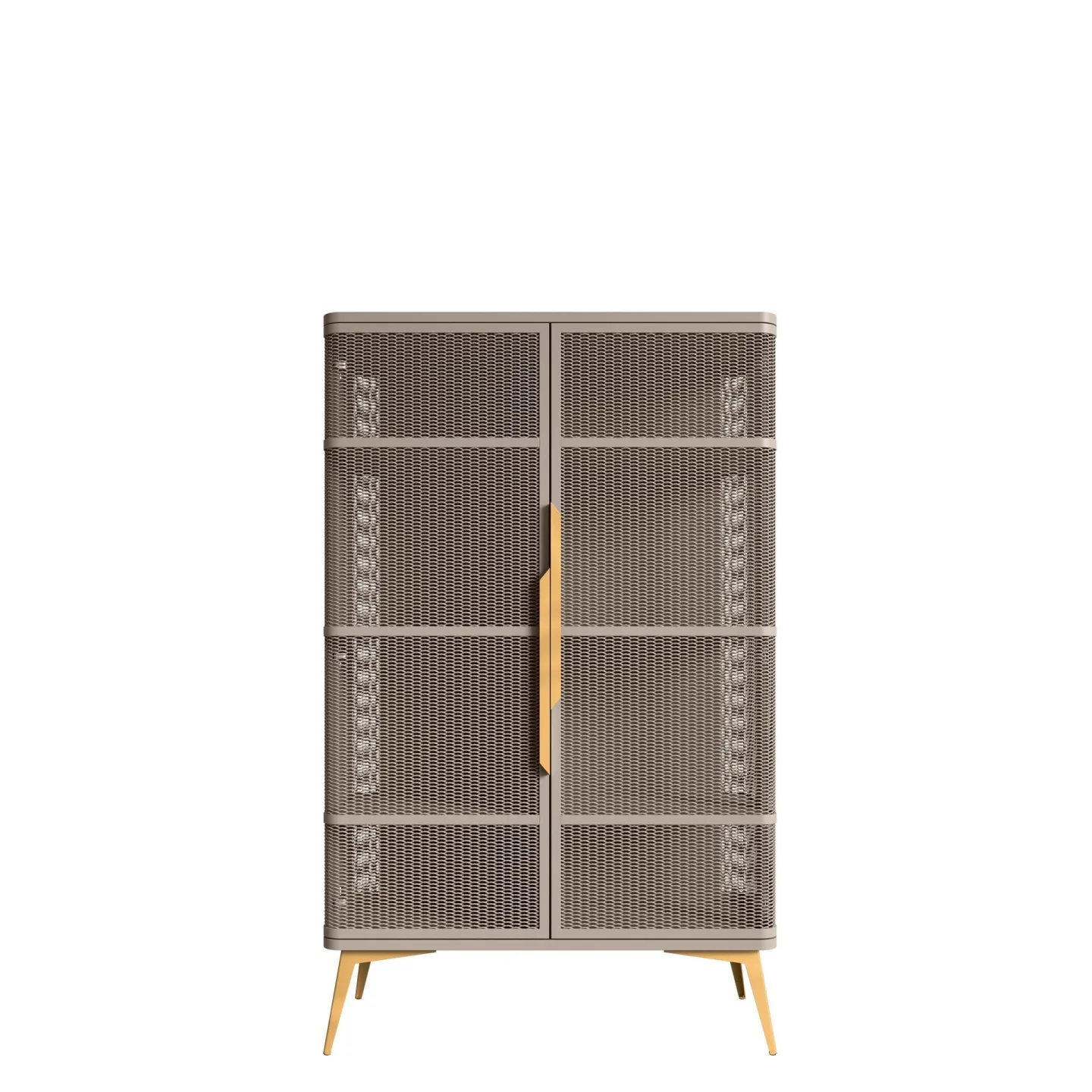 Mireva Vitrinskåp 90x145 cm - beige, guld