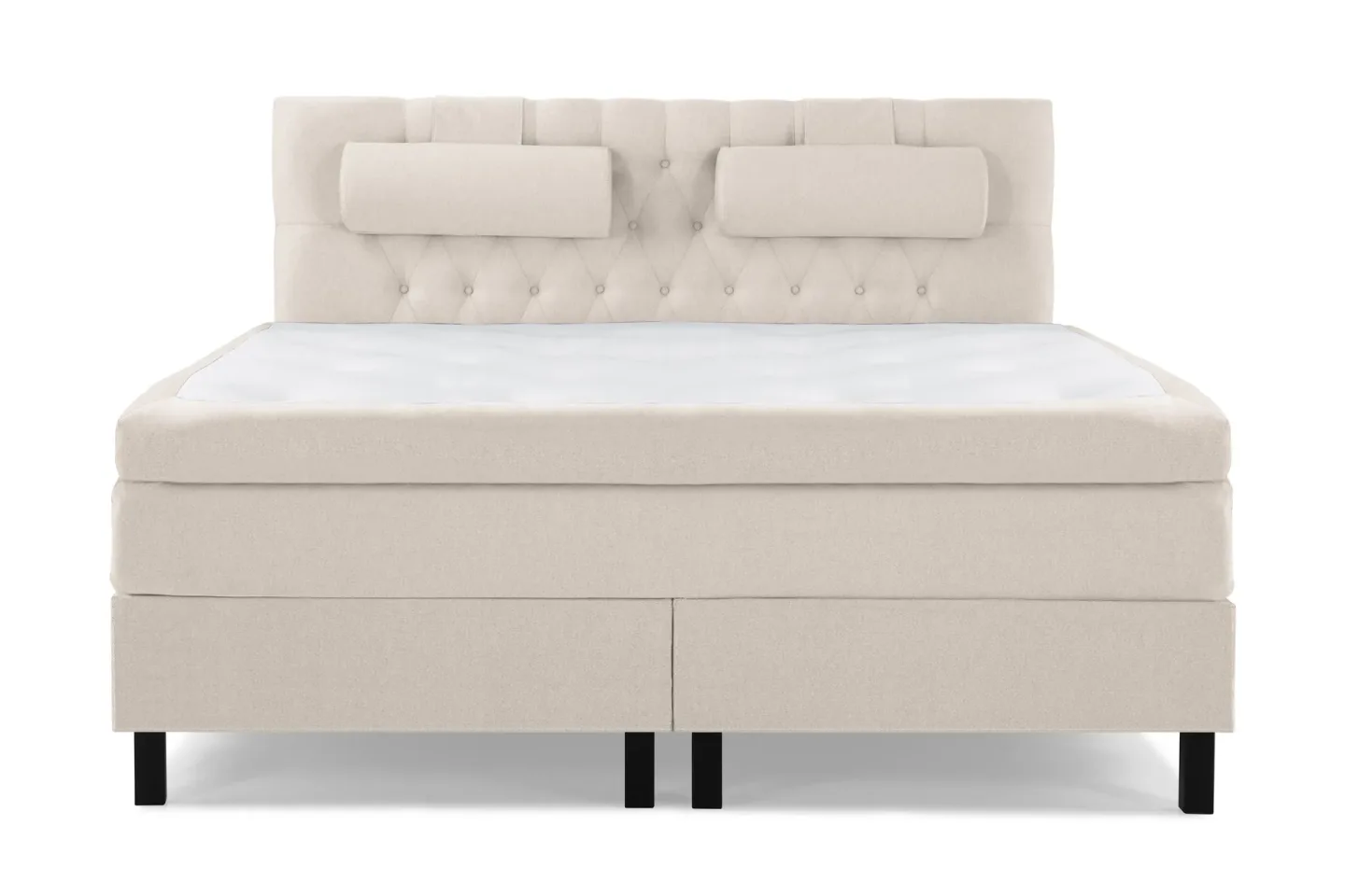 Lucky Komplett Sängpaket 160x200 Memory Diamant Sänggavel - Nackkudde Stor Beige