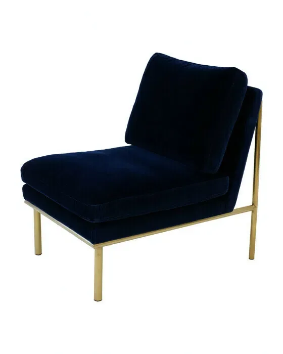 April Lounge Chair Midnight Blue/Brass