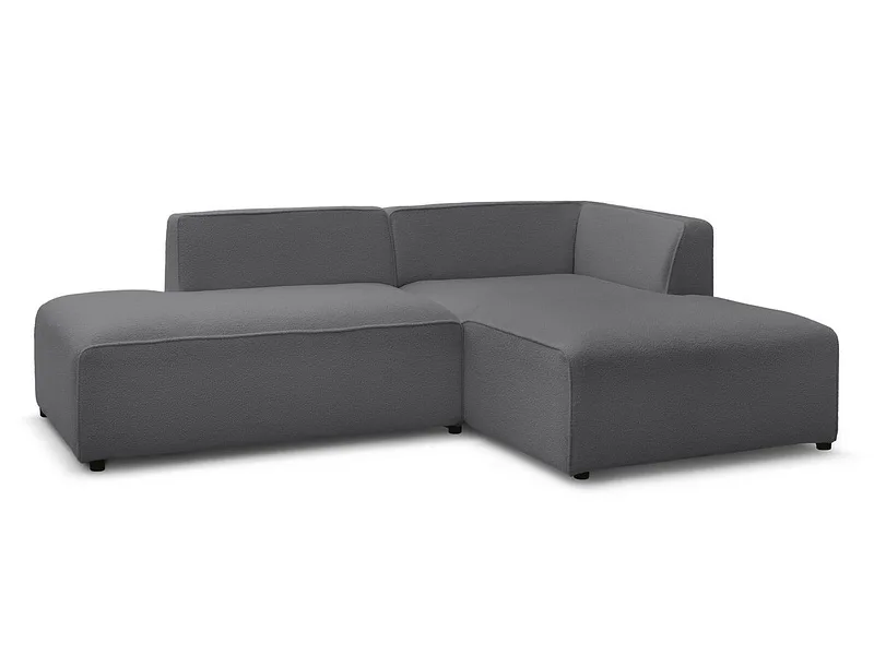 Ecksofa BOBOCHIC MEGEVE Boucle-Stoff dunkelgrau