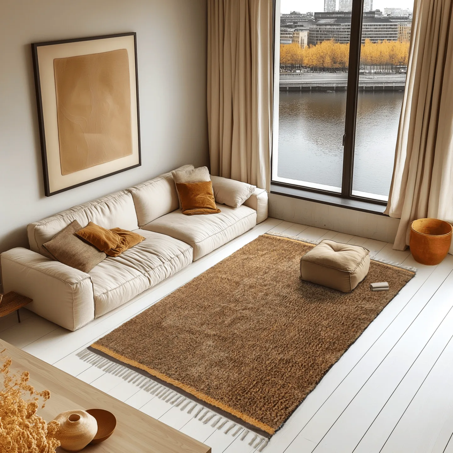 Ryetepper - Celina Natural Cotton Shaggy (brun/oransje) (Størrelse: 160 x 230 cm)