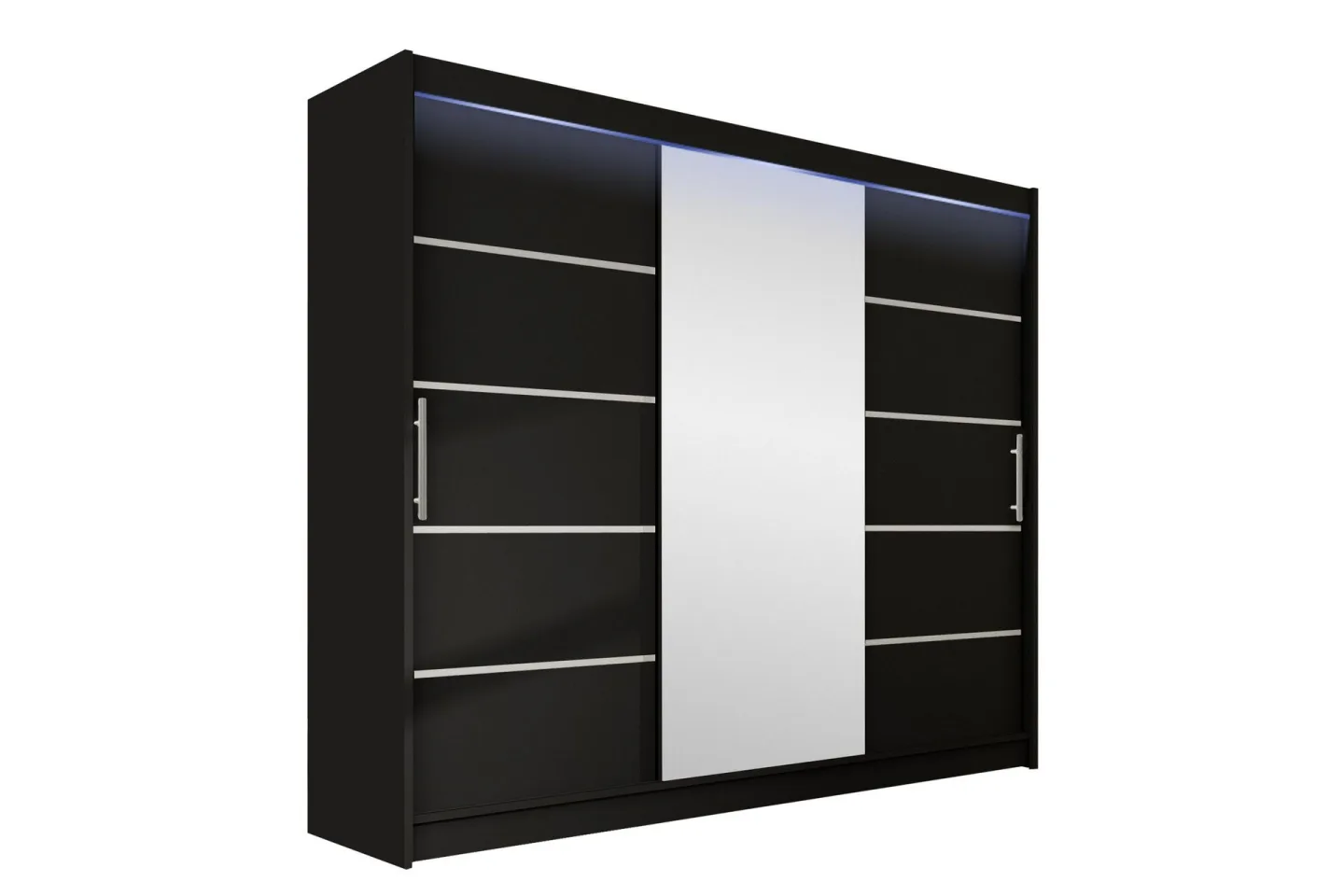 Sia Garderob med Spegel 250x215 cm - Svart