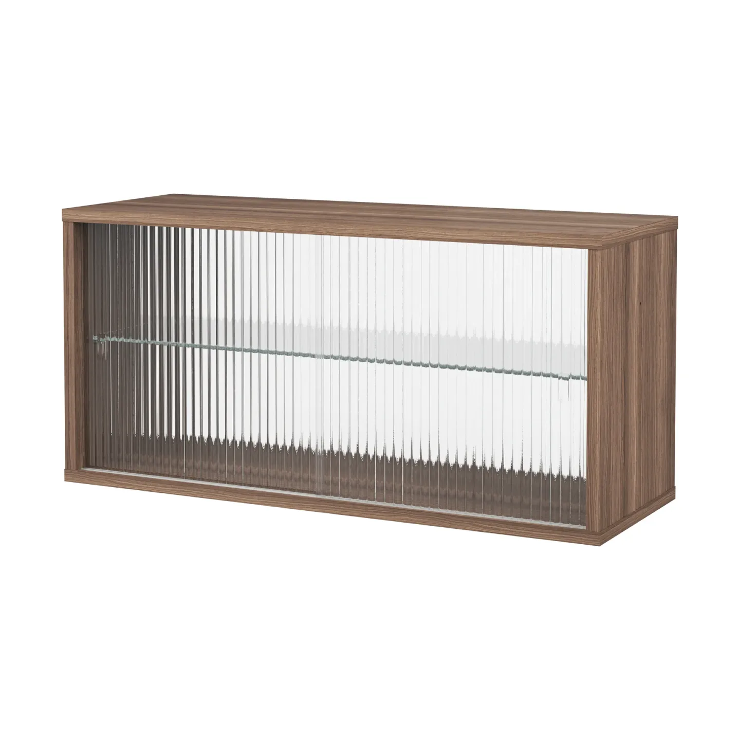 Pira Pira Vitrinenschrank Walnuss-geriffeltes Glas, 90x31 cm, Glasrückseite