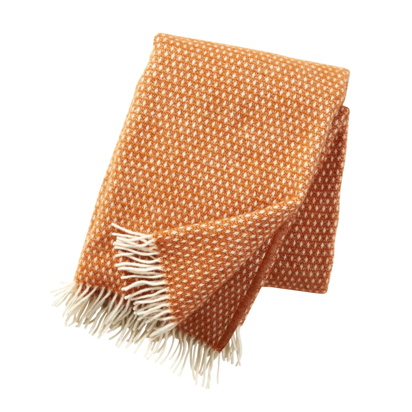 Klippan Yllefabrik Knut ullpläd orange