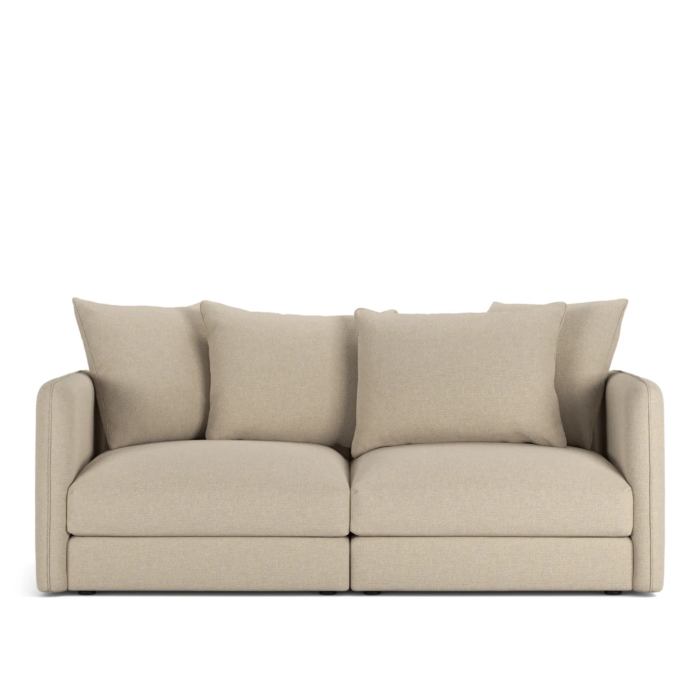 NOGA - Pavarotti 2-Seater, Fixed Cover, Cushion Variant 01, Lario 107 - Soffor - Beige