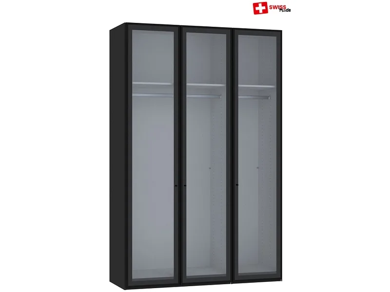 Drehtürenschrank EVOLUTION anthrazitschwarz 3 Türen