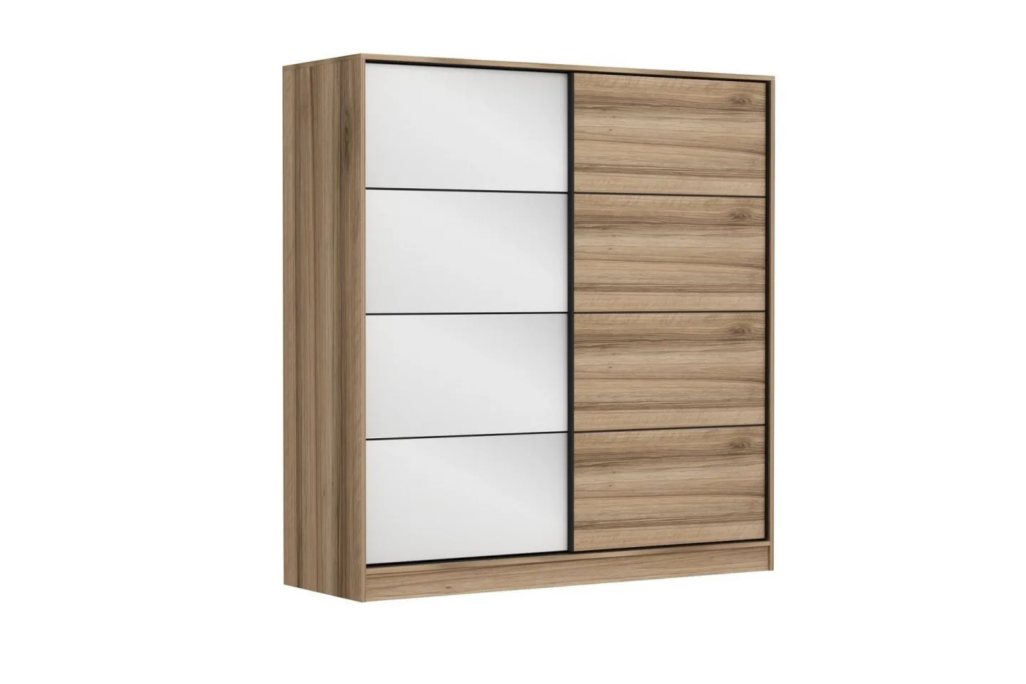 Fruitland Garderob 220 cm - Vit/Brun/Ek