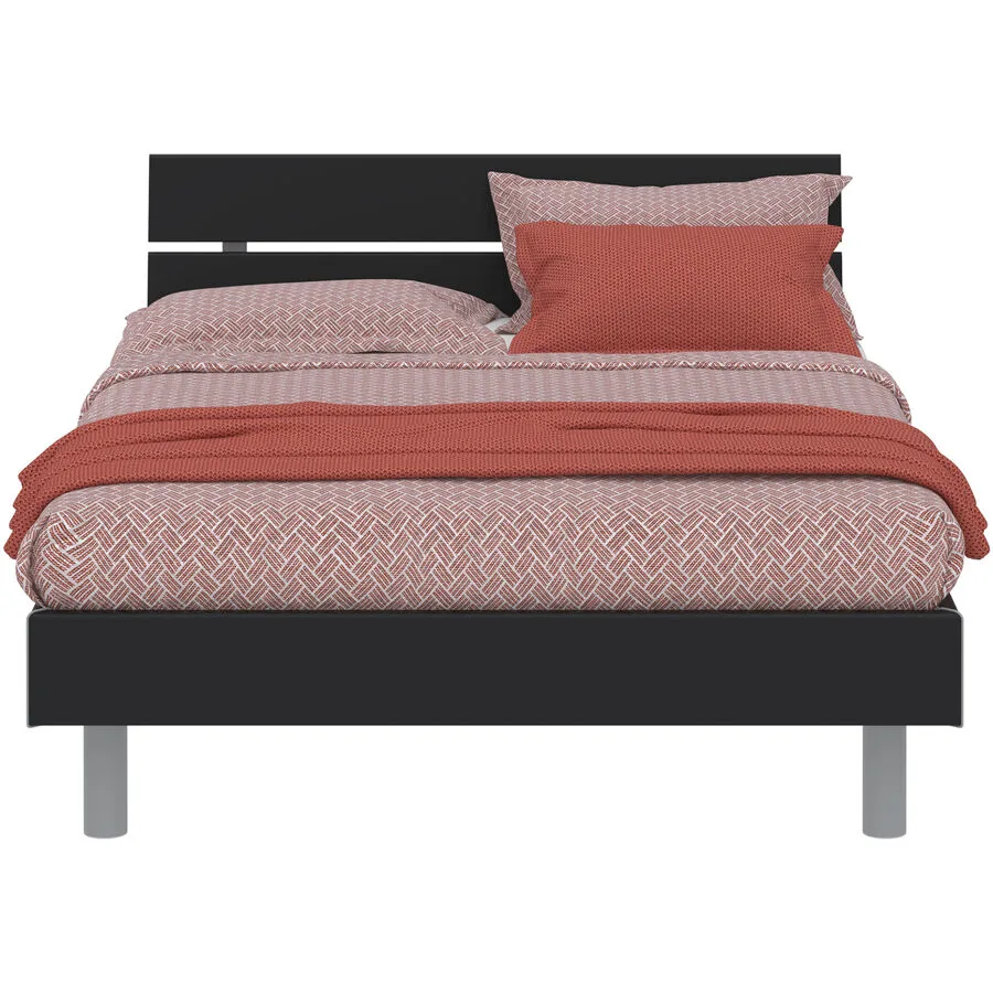 Modular Bett Livorno Schwarz, Grau MDF 120 x 200 cm