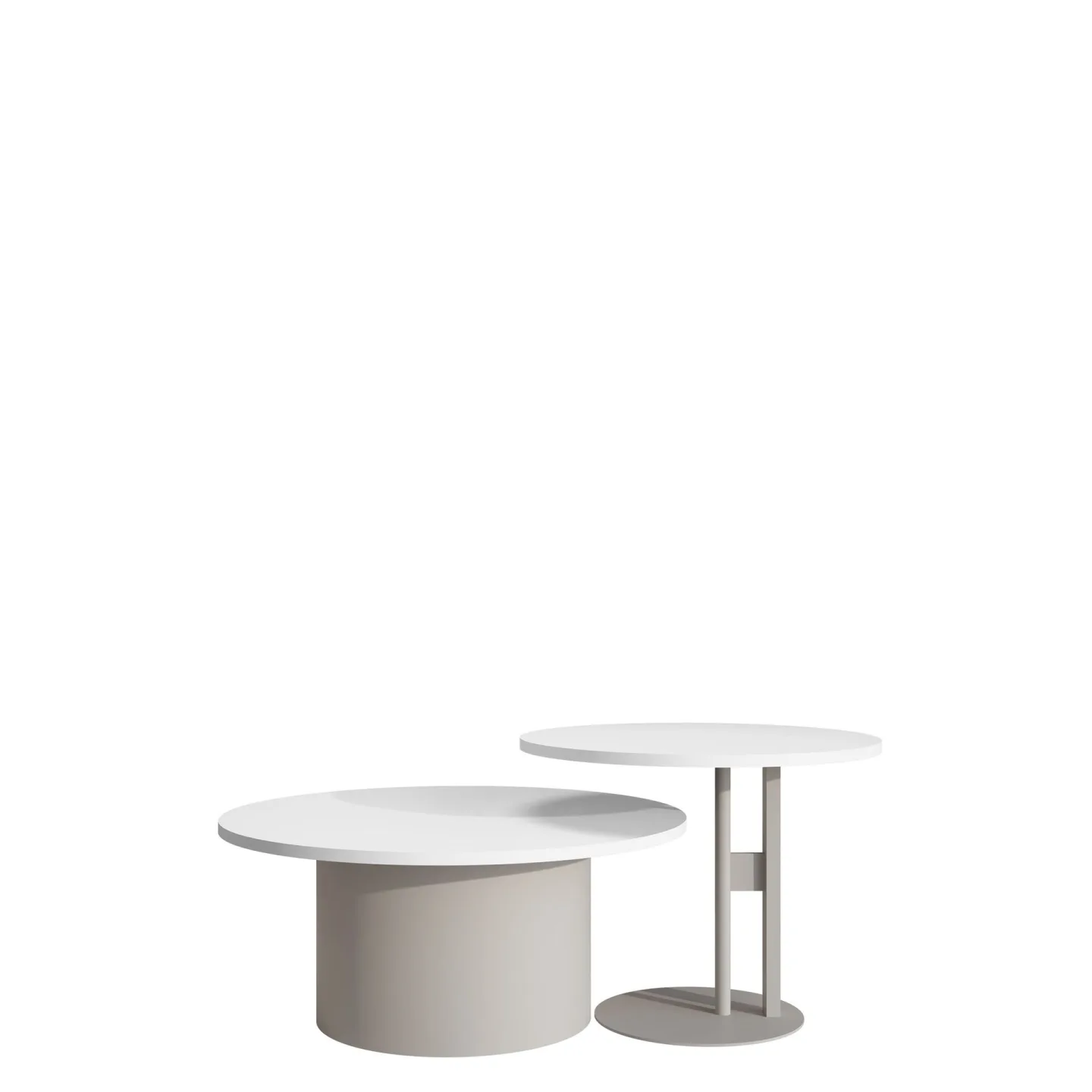 Lorvyn Satsbord rund 58/75 cm - Beige, vit