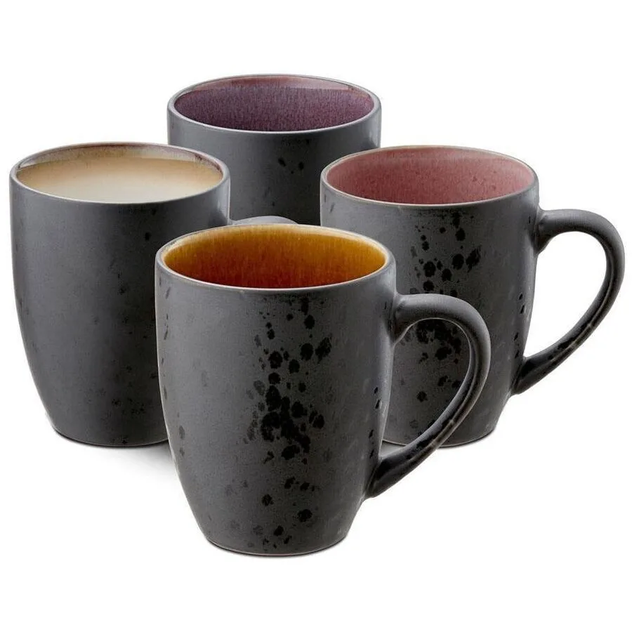 Kaffeetassen-Set BITZ Schwarz Steinzeug 300 ml