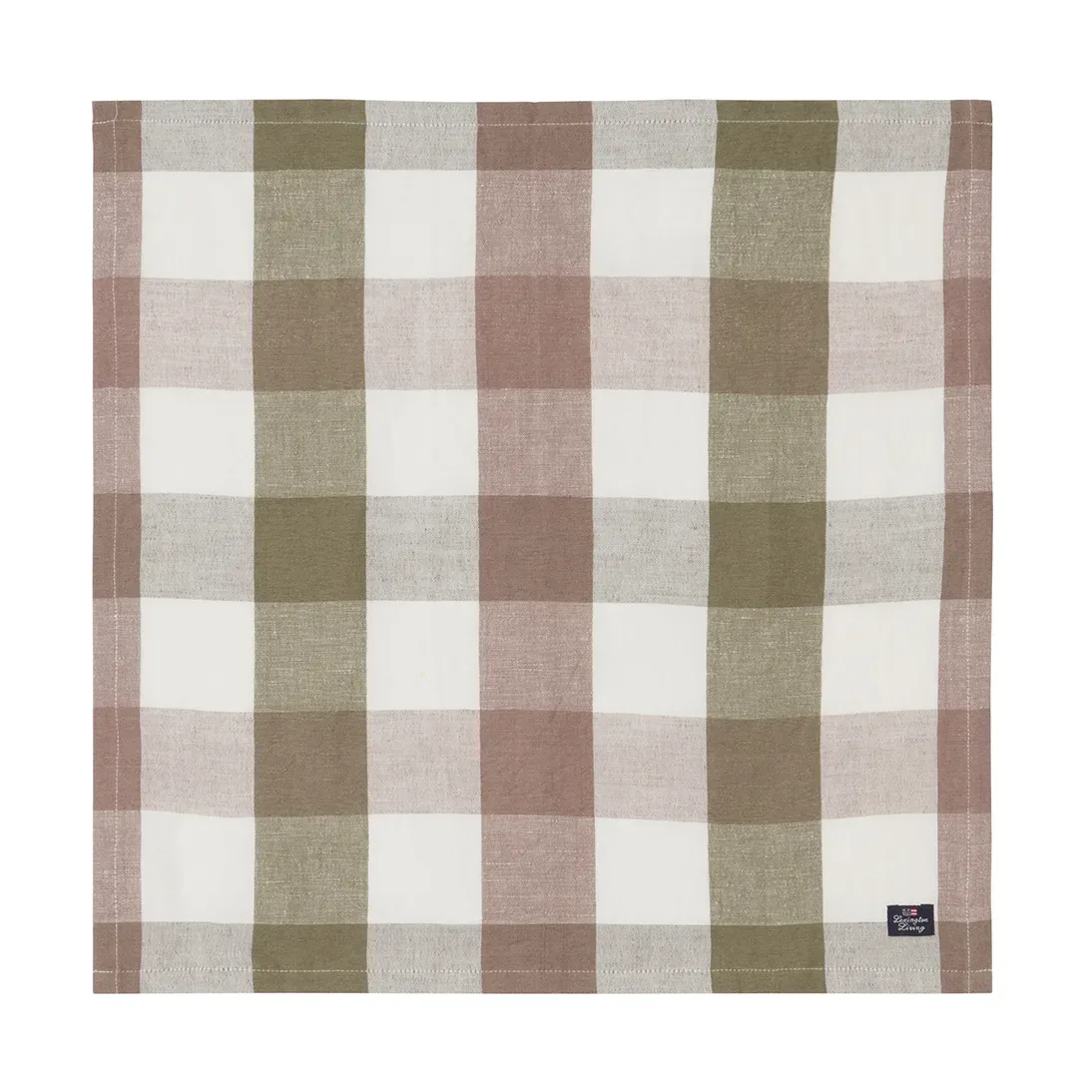 Lexington Checked Linen/Cotton Stoffserviette 50x50 cm Olive