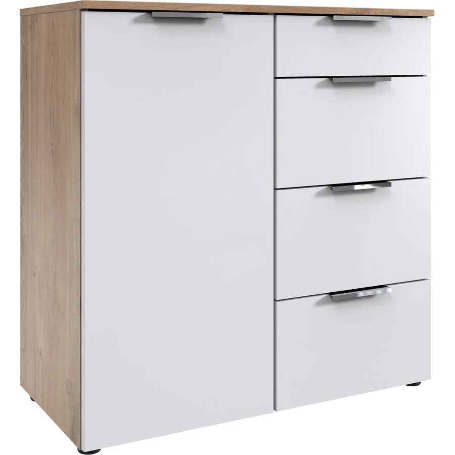 Kommode Sanko Plankeneiche/weiss Holzwerkstoff B 81 H 84 cm